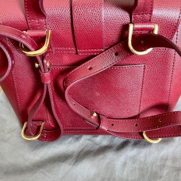 Senreve Mini Maestra Bag Chianti Leather Tote Backpack Crossbody Satchel Red